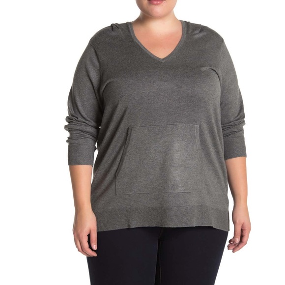 Cyrus Gray VNeck Pullover Sweater Sweatshirt Hoodie - Picture 1 of 5